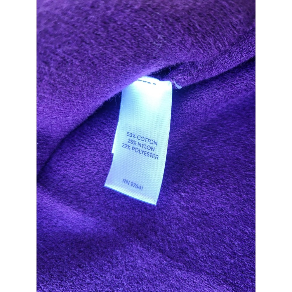J. Jill Purple Solid Knit Mock Neck Long Sleeve Stretch Pullover Sweater M - Picture 3 of 7